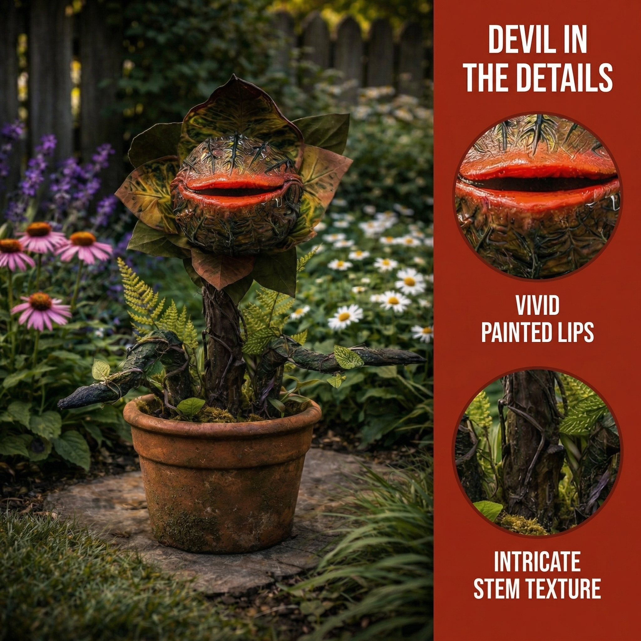 Whimsical Carnivorous Plant Planter Décor for Garden, Porch & Potting Bench