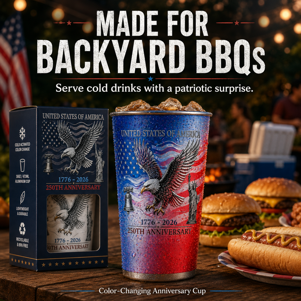 1776–2026 | 250th Anniversary Color-Changing Cup