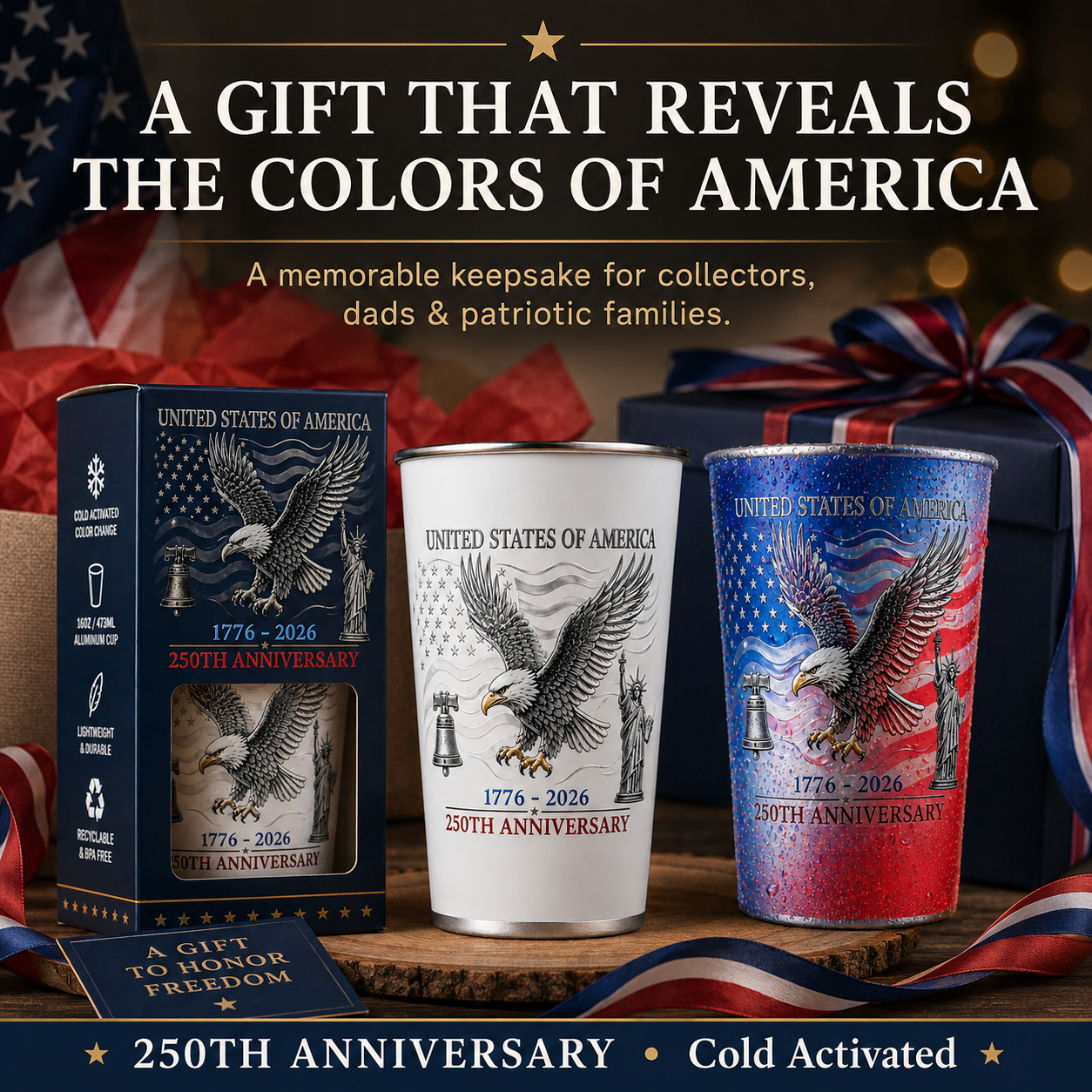 1776–2026 | 250th Anniversary Color-Changing Cup