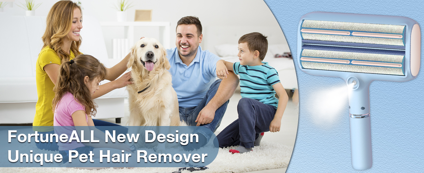 全新升级双滚轮宠物脱毛器，带喷雾功能