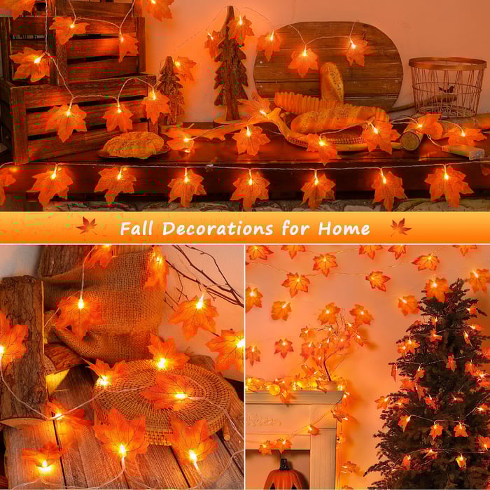 Maple leaf lamp for autumn home decoration