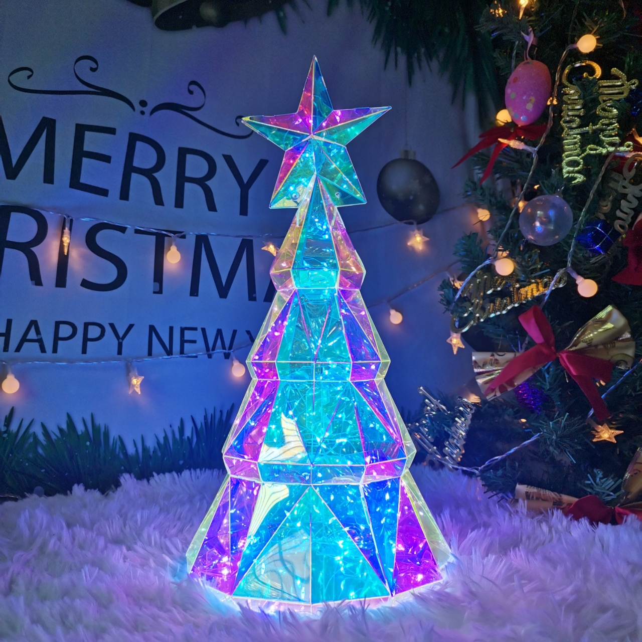 "Galaxy Christmas Tree Light: Illuminate Your Holiday with Magical Glow"