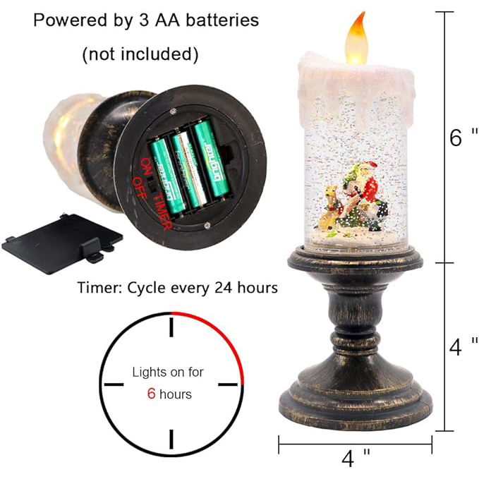 🎅🕯Christmas Flameless Globe Candle Light