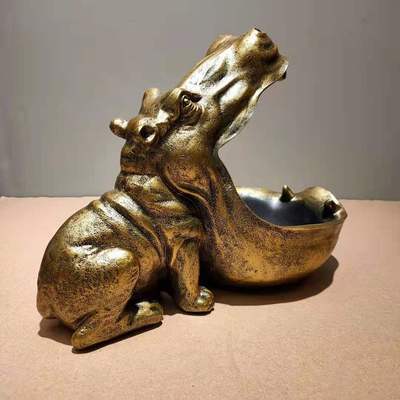 🔥2024 funny home decor ！Hippo Statue candy dish decorative bowl