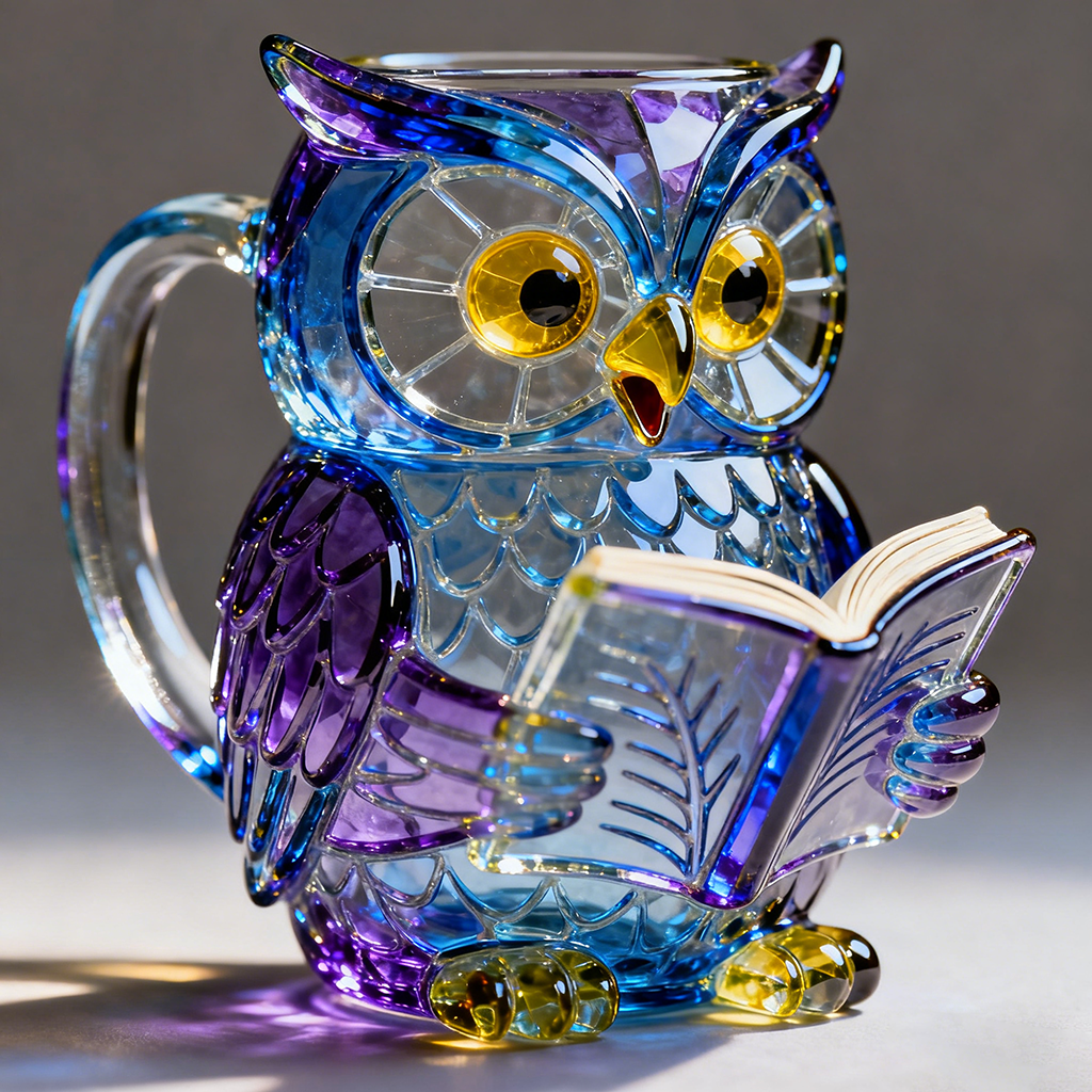 🦉📚 Crystal Reading Owl Mug