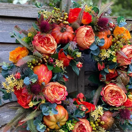 🔥Last Day 49% Off🔥Fall Peony And Pumpkin Wreath - Year Round Wreath