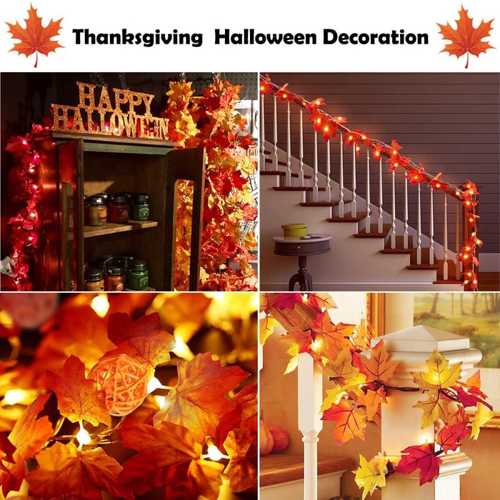 Maple leaf lamp for autumn home decoration