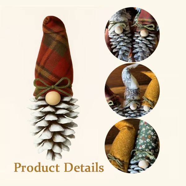 Christmas Pinecone Gnome Ornaments ✨