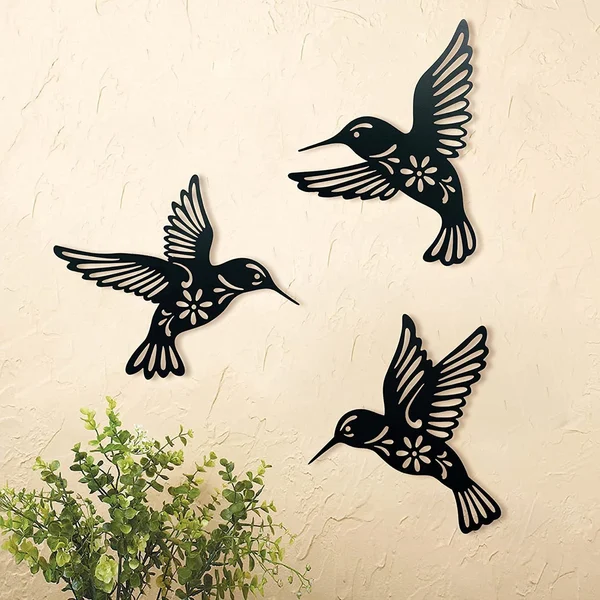 🔥Set of 3 Metal Hummingbird Wall Art Decor ✨