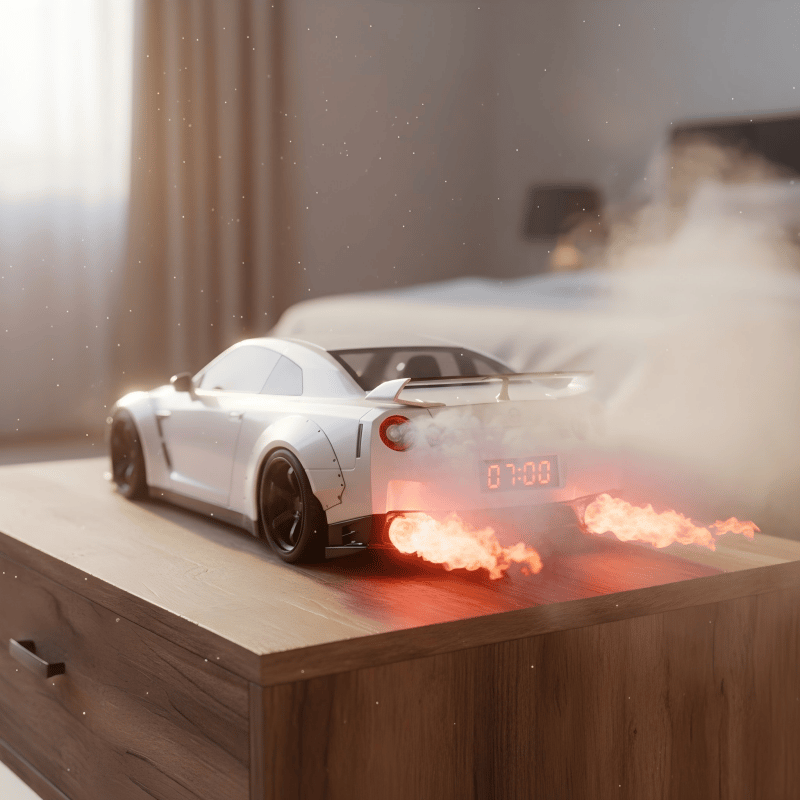 ⏰Hypercar Alarm Clock-🏎️Realistic Engine & Light Effects