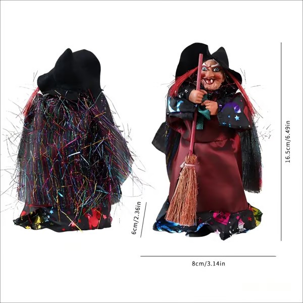 🧙🧹Halloween Hanging Witch Broom Figurine Set of 3