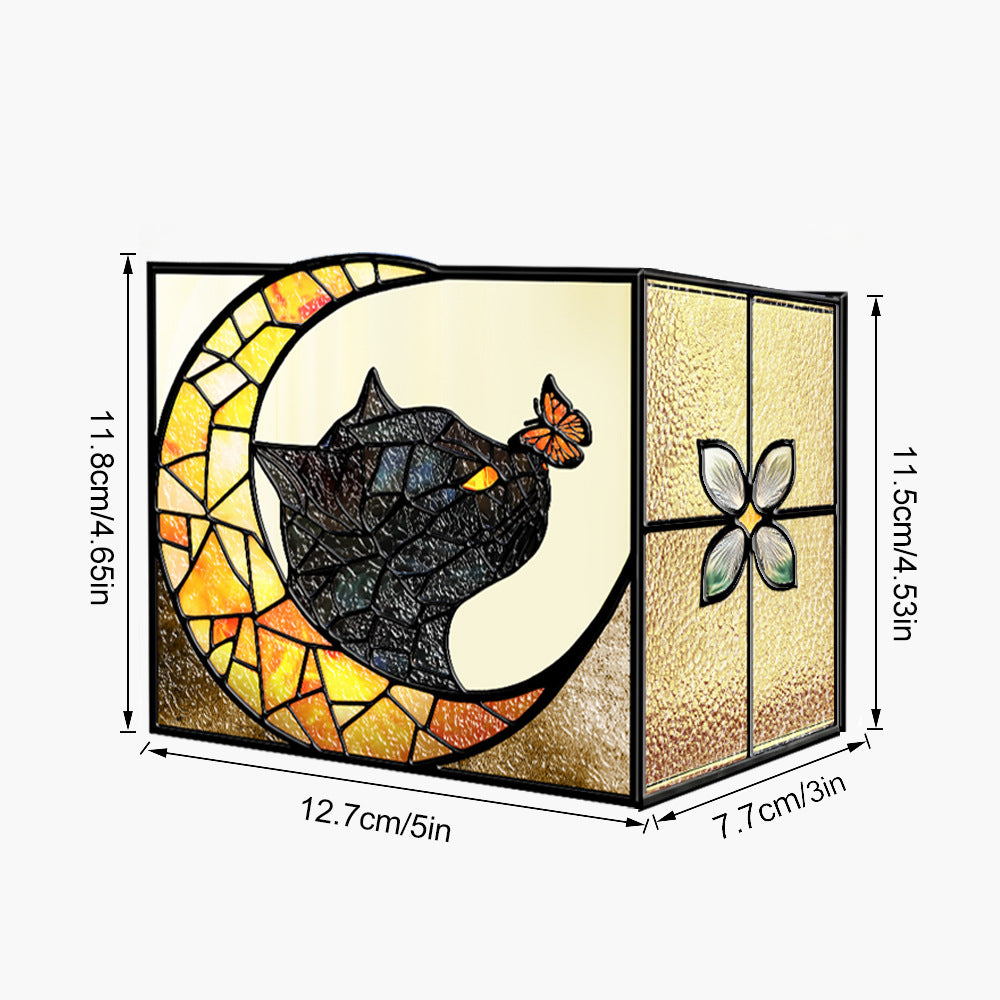 Stained-Glass-Style Acrylic Pen Holder for Colorful Desk Décor