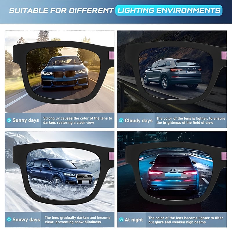  Smart Photochromic Polarized Sunglasses
