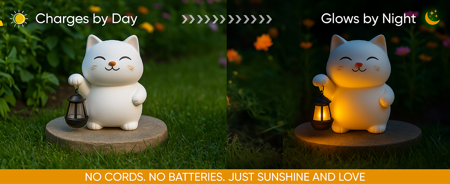 Outdoor Cat Statue with Lantern Garden Statue Gift for Grandma Mom Mothers Day