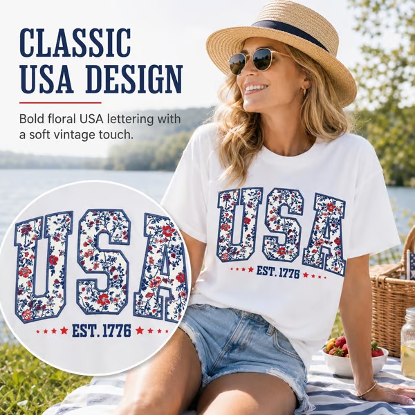 250th Anniversary USA Shirt Classic Design Oversized Patriotic Tee