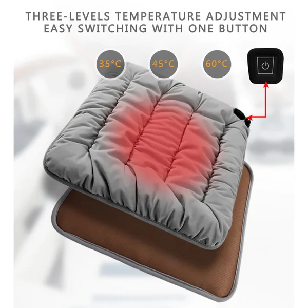 Car Heated Seat Cushion Winter Plush Seat Cushion