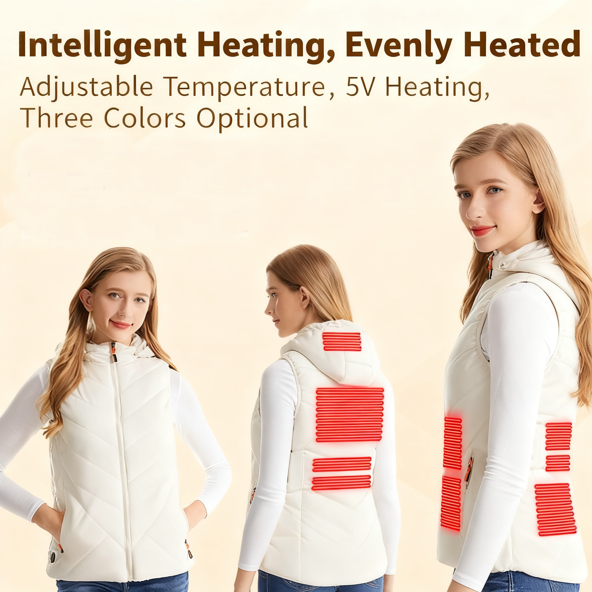 Women's Smart Electric Heated Hooded Vest