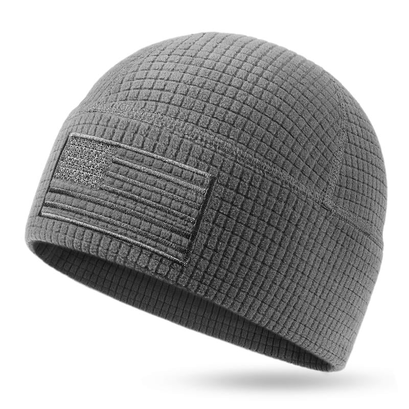 American Flag Embroidery Waffle Watch Cap