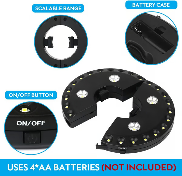 🔥Patio Umbrella Light 3 Brightness Modes Cordless 28 LED Lights-TAX FREE