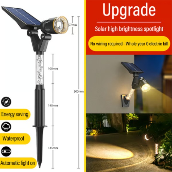 2025 Upgrade Solar Garden Spotlight-Wall Mounted & Ground Insert