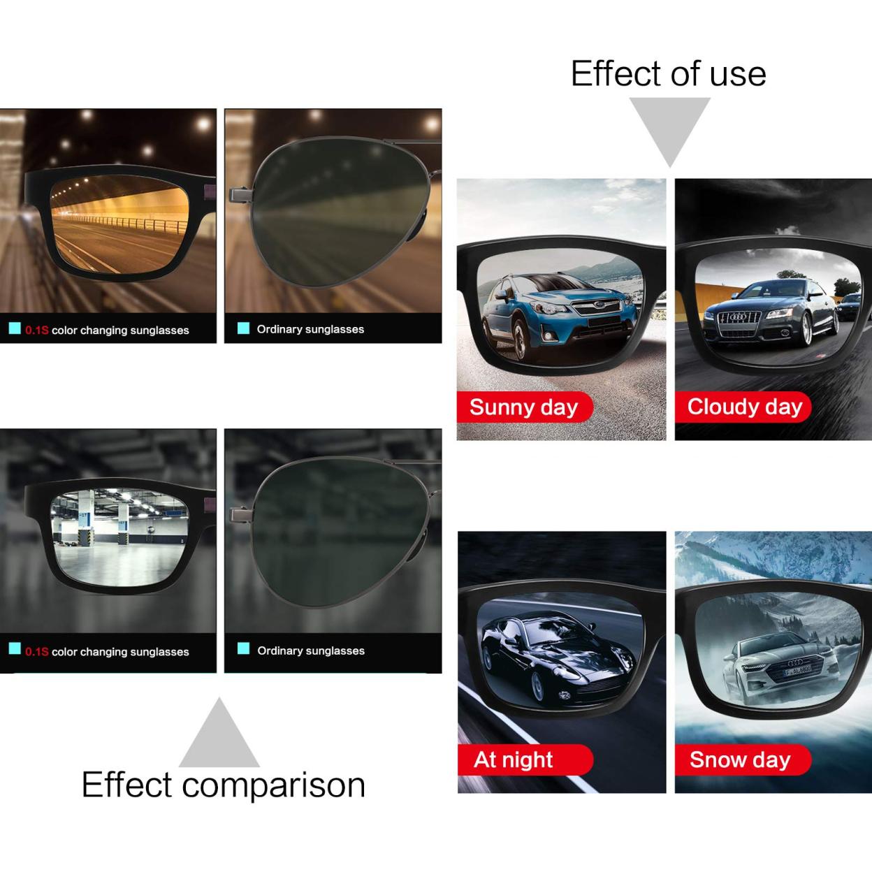  Smart Photochromic Polarized Sunglasses