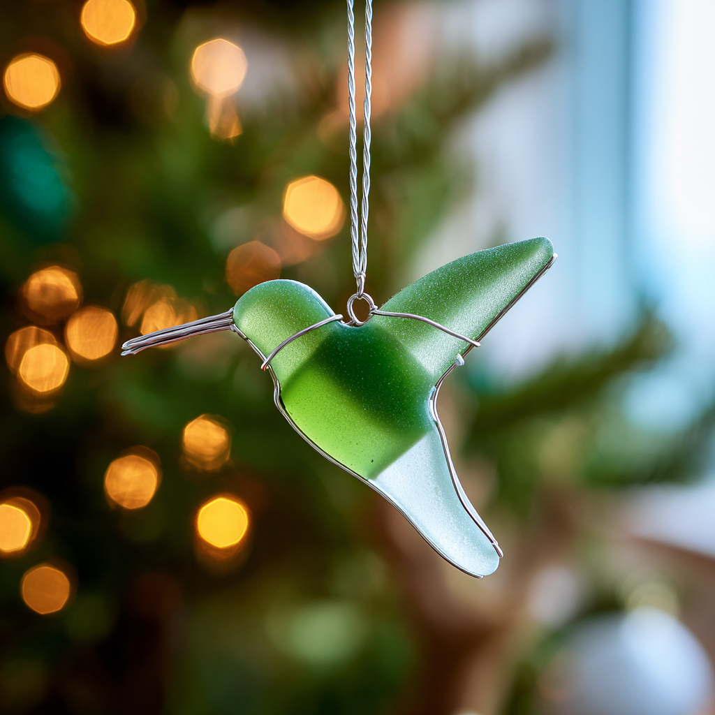 Sea Glass Bird Ornaments – Coastal Light for Your Christmas Tree