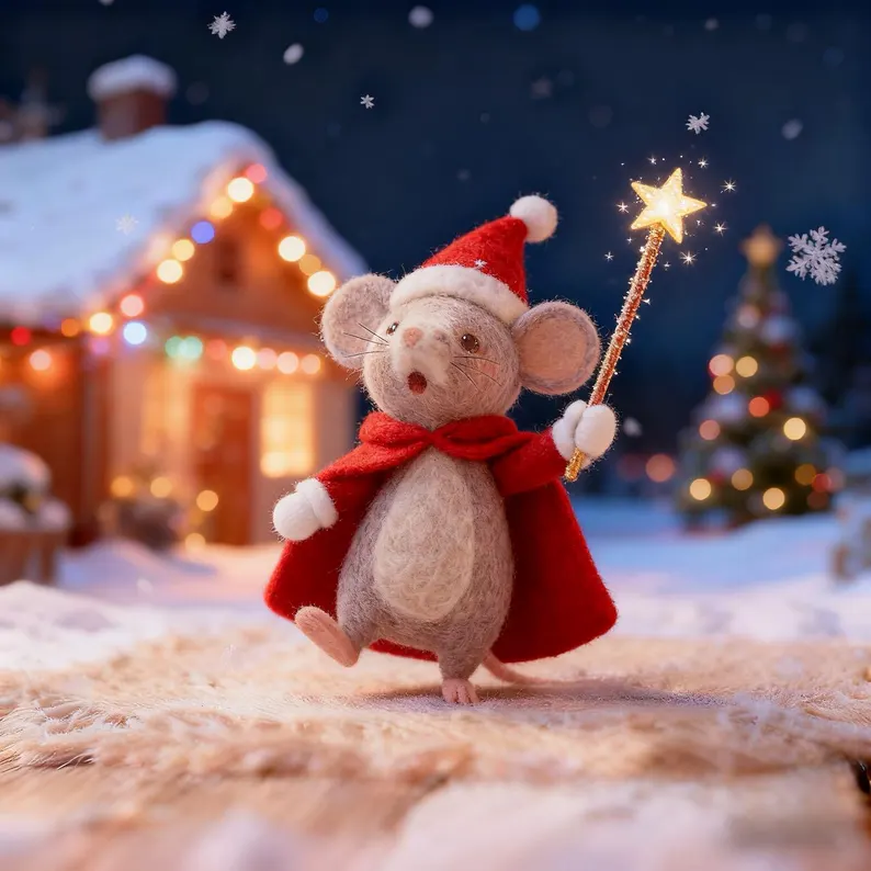 Handcrafted Felt Christmas Mice