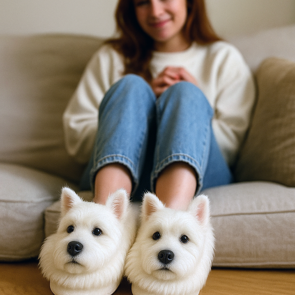 Super Realistic Dog Plush Slippers — Feel Like Walking with Your Dog Every Step