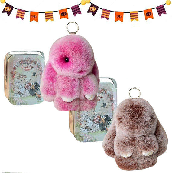 💥Handmade Soft Christmas Bunny Charms