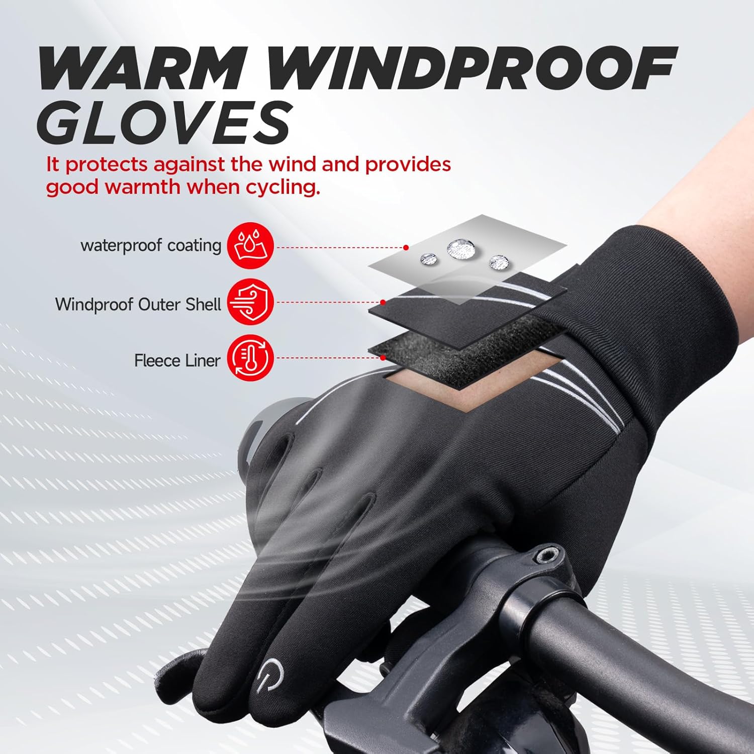 Warm Thermal Windproof Touchscreen Non-Slip Winter Gloves 