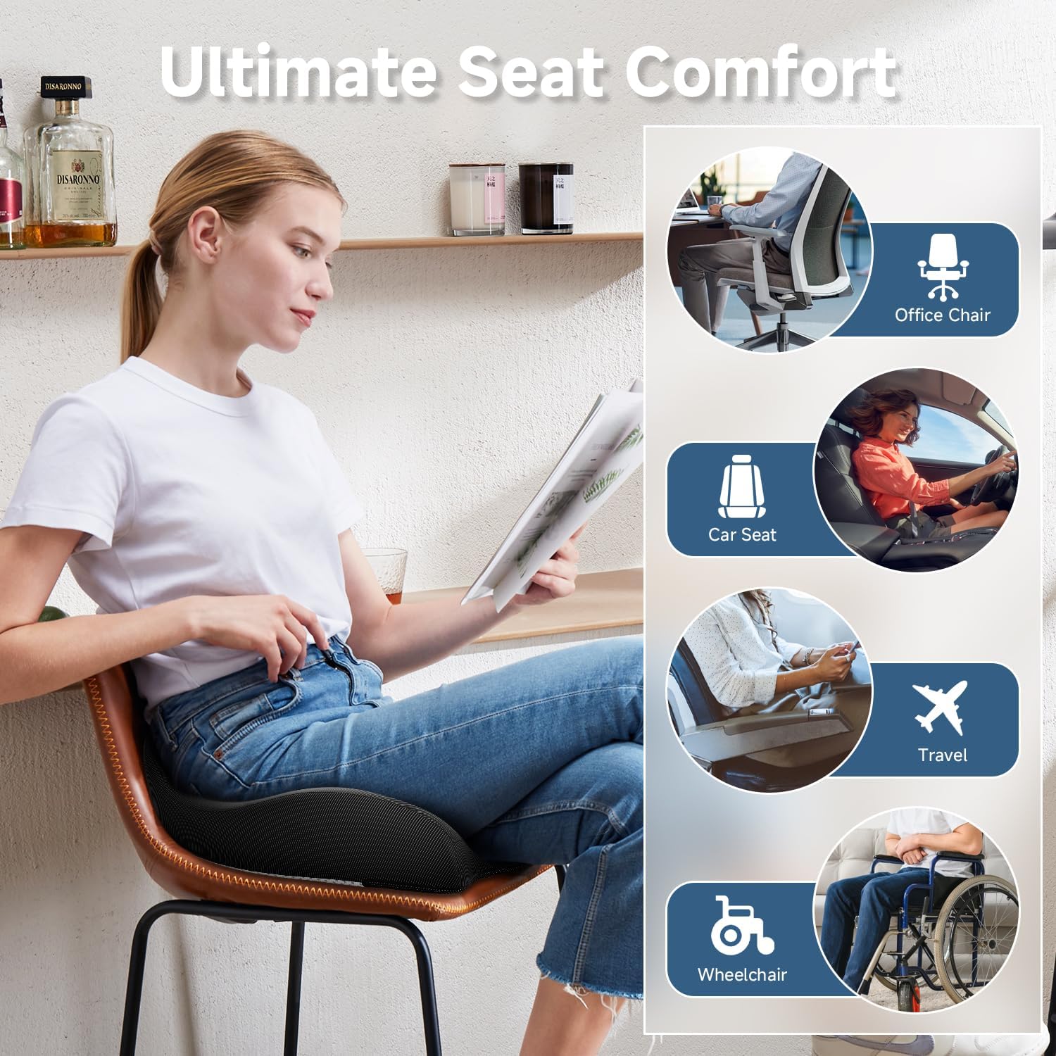 Ergonomic Memory Foam Seat Cushion