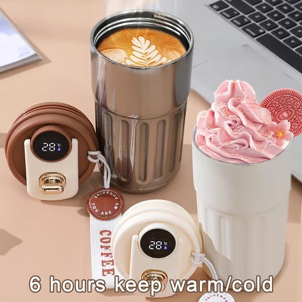 15 oz Led Temperature Display Coffee Mug Stainless Steel Thermos