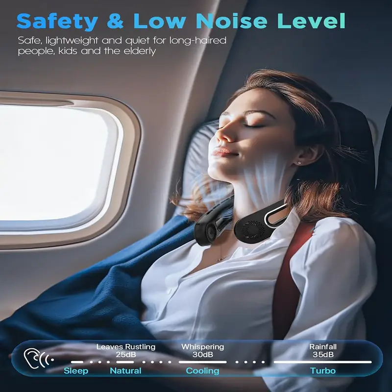 🌪️❄️Portable Neck Fan Saver Pro  – 360° Breeze Anywhere, Anytime! 🔋🎧