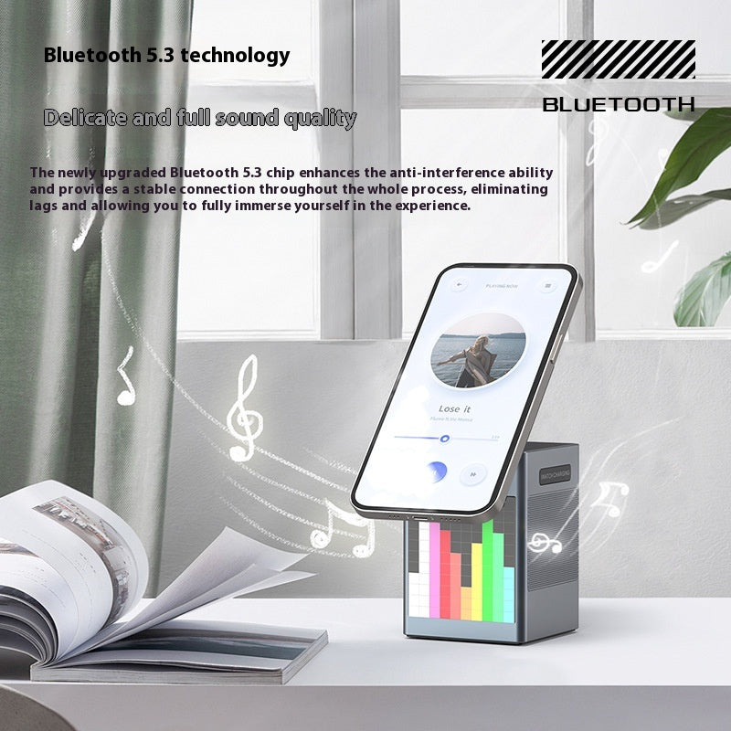 Bluetooth Speaker Alarm Clock Magnetic Wireless Charger