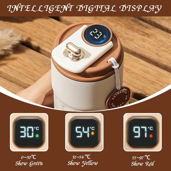 15 oz Led Temperature Display Coffee Mug Stainless Steel Thermos