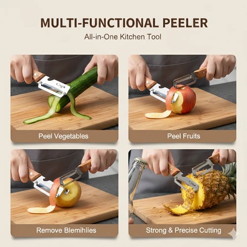 🔪 All-in-One Stainless Steel Peeler