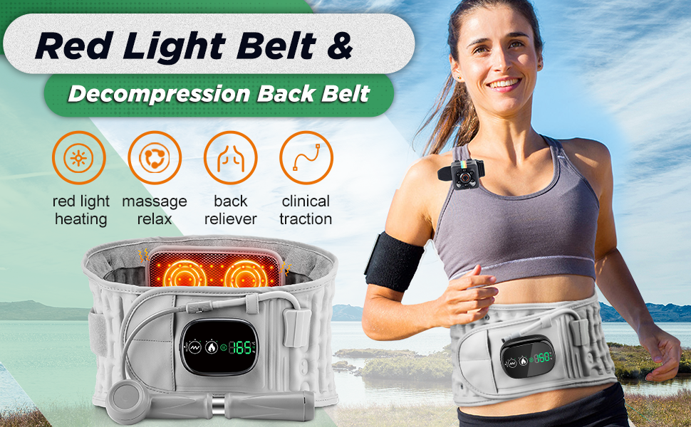 Decompression Back Belt with Red Light