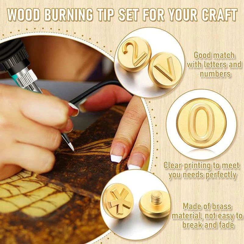 26 Letters Copper Mold —DIY Wood Burning/Carving Set