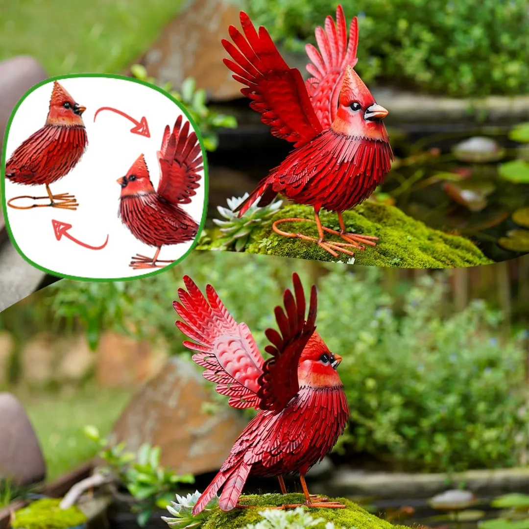 🎁Handcrafted 3D Cardinal Metal Statue | Metal Art | Holiday Gifts