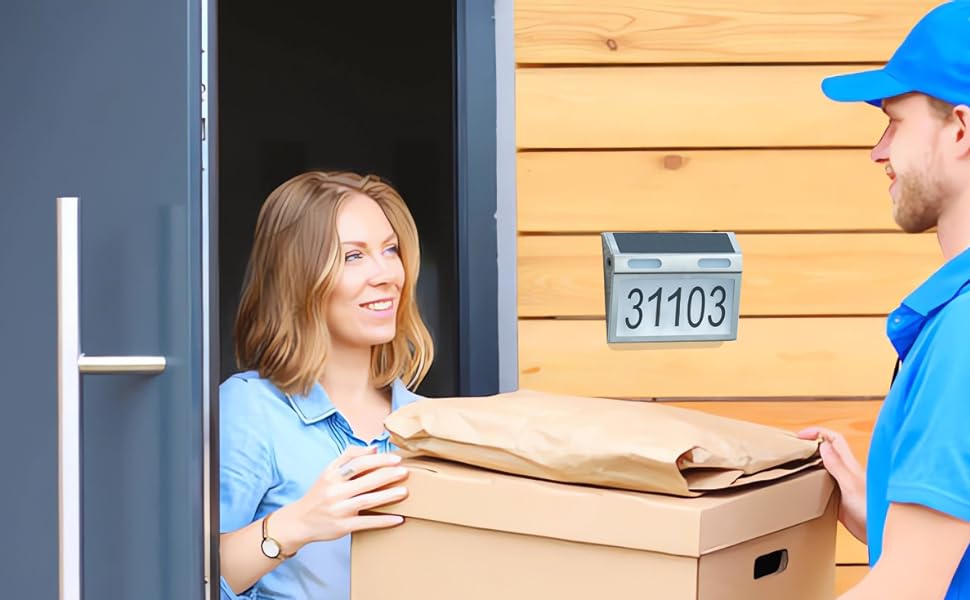 LYTARA Solar House Number Sign for Shipping, Delivery and Mailbox