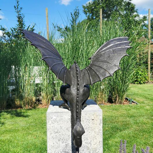🦖Precision Casting Fire-breathing Dragon Sculpture Waterscape