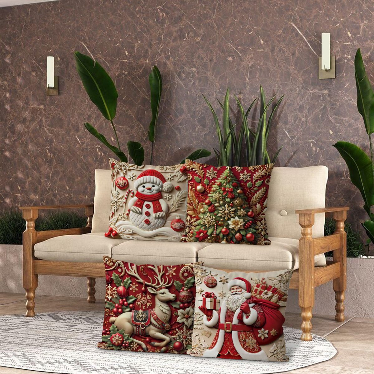 Luxury Christmas Themed Pillow Covers