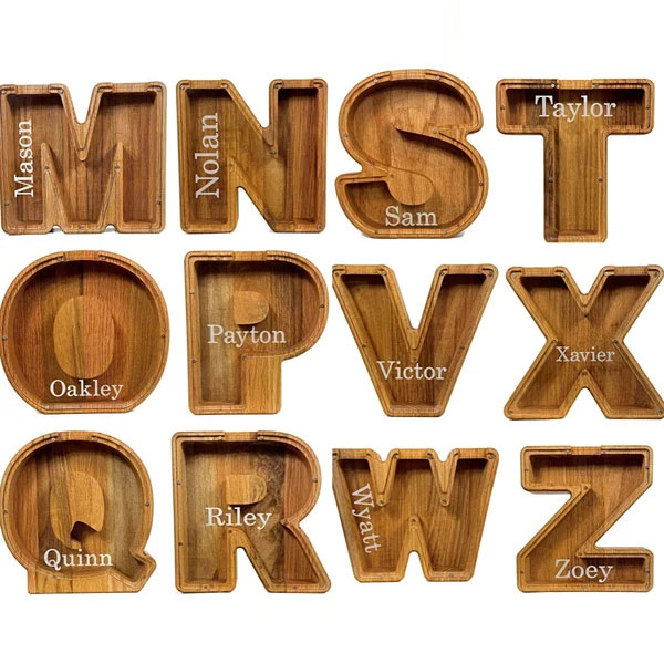🔥49% OFF - Wooden Kids Letter Piggy Bank- Best Gift For Kids🎁