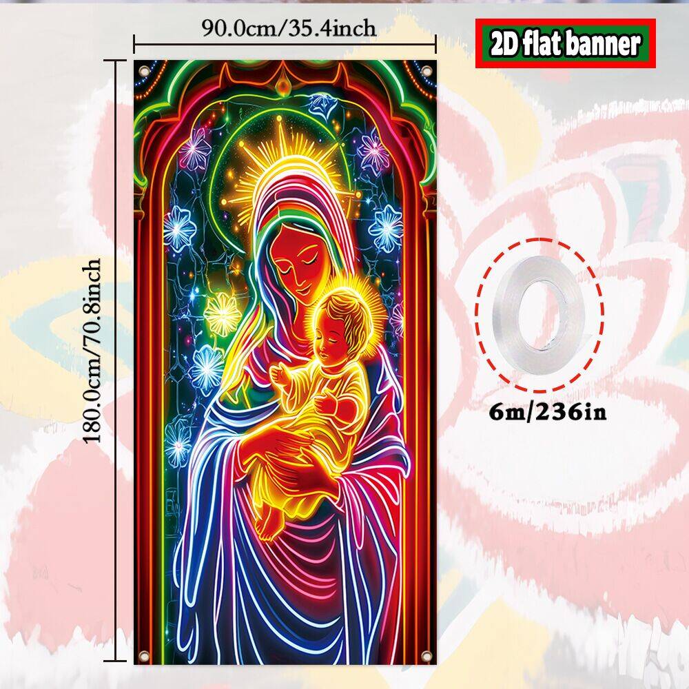 UV Activated Night Glow Fluorescent Christmas Door Cover Party Banner