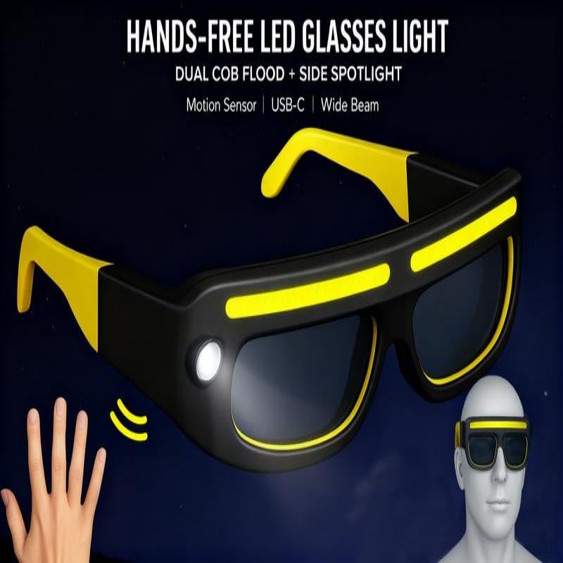 👓💡 Rechargeable LED Motion Sensor Glasses Lamp – Hands-Free Lighting