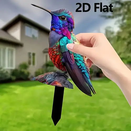 Cute 2D Acrylic Flat Acrylic Bird Garden Stake