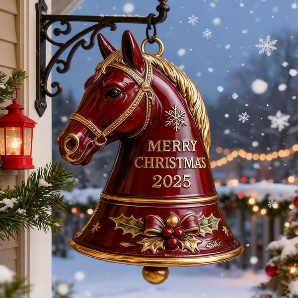 🎄🐴 2025 Handmade Metal Horse Bell Ornament – Timeless Token of Friendship & Love