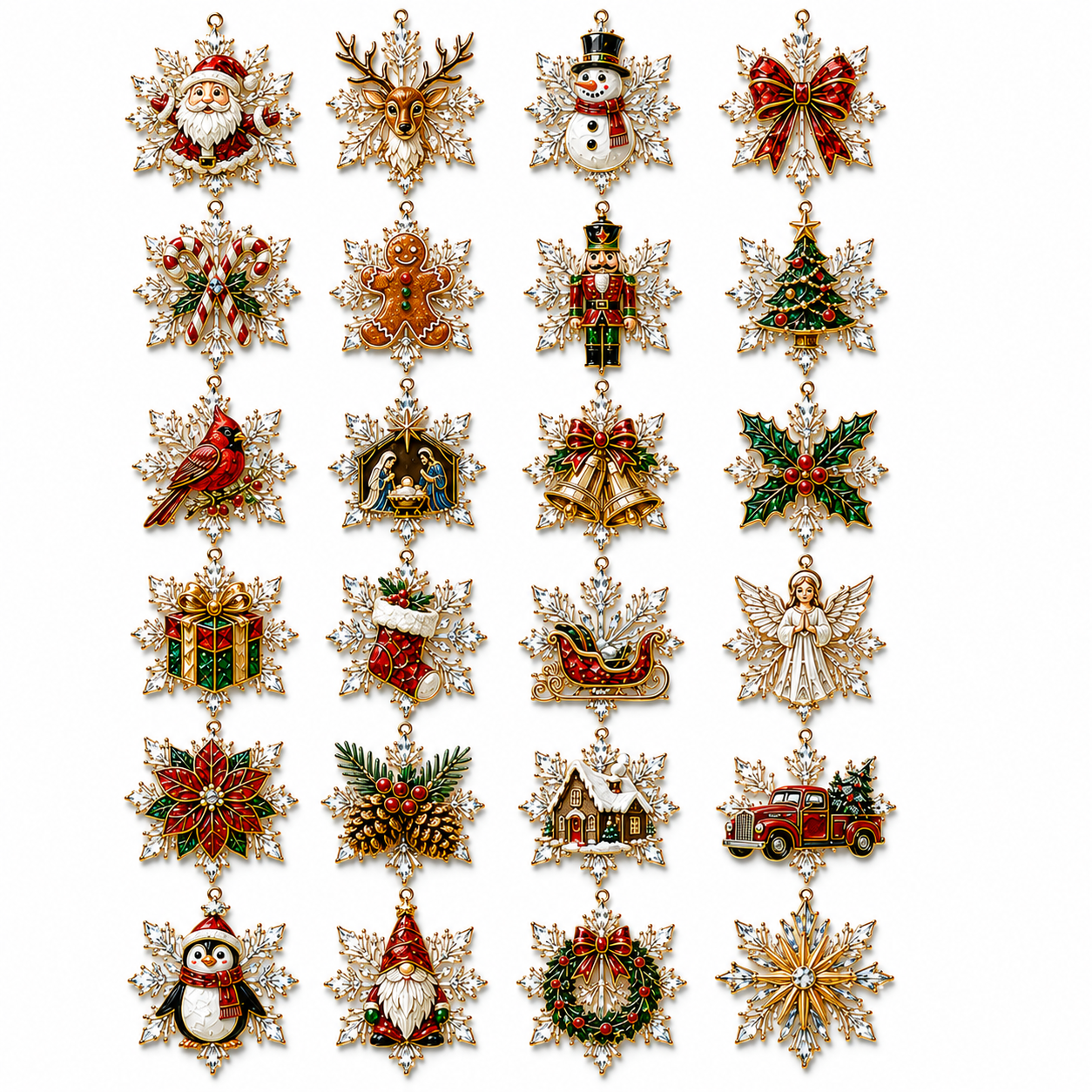 24-Day Snowflake Christmas Countdown Advent Calendar