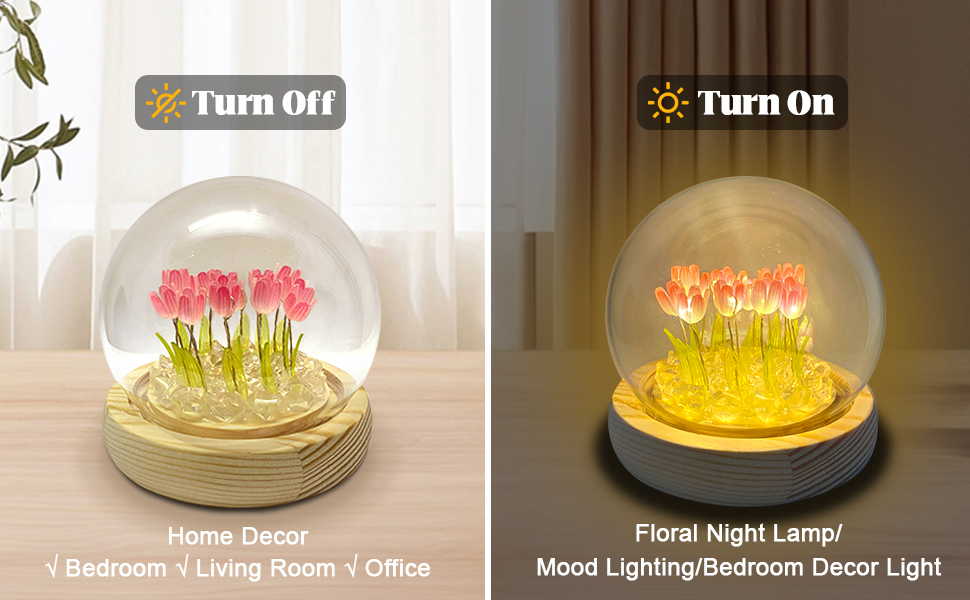 desk decor for women, decorative night light