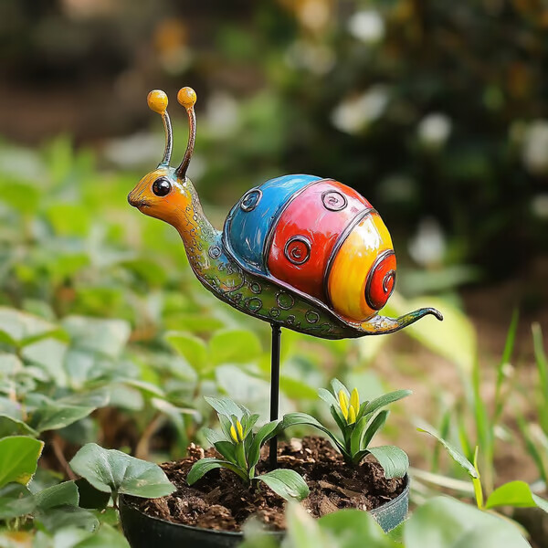 🐌🌱Colorful Animal Plant Stake